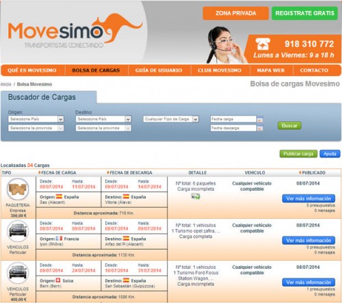 Movesimo.com la web de subastas de transporte, una nueva forma de ajustar los costes