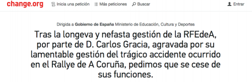 Una petición popular solicita que el presidente de la RFEdA Carlos Gracia sea cesado en sus funciones