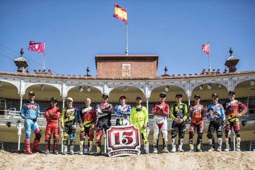 12 riders celebrating 15th anniversary of Red Bull X-fighters in Madrid, Spain on June 22, 2016. // Predrag Vuckovic/Red Bull Content Pool // P-20160622-02860 // Usage for editorial use only // Please go to www.redbullcontentpool.com for further information. //